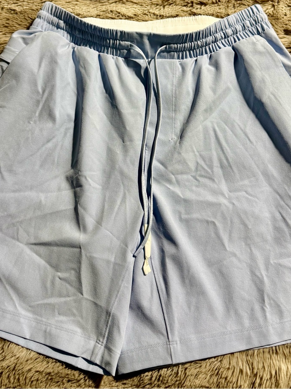 lululemon athletica Men's Pale Blue Athletic Drawstring Shorts